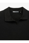Polo V-Neck Textured Short Sleeve Knitwear T-Shirt - 5