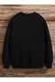 Women's Black Origami Dinosaur Printed Crew Neck Oversize Sweatshirt - 2