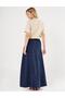 Torba Pocketed High Waist Skirt Navy Blue - 4