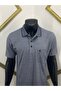 Ercan Men's Plus Size Polo Neck Short Sleeve Dark Gray T-Shirt with Pockets 0170 - 3