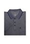 Ercan Men's Plus Size Polo Neck Short Sleeve Dark Gray T-Shirt with Pockets 0170 - 2