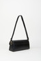 Women's Ferret Black Textured Faux Leather Lined Snap Closure Handbag and Shoulder Bag - 3