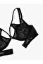 Semi-Transparent Cross Strap Detailed Tulle Non-Padded Underwire Bra - 2
