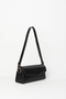 Women's Ferret Black Textured Faux Leather Lined Snap Closure Handbag and Shoulder Bag