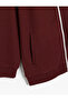 Long Sleeve Cotton Blended Pocket Detailed Ribbed Zipper Sweatshirt - 4