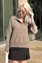 Mink Buttoned Polo Neck Women's Sweater Mg2307 - 5
