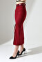 Bordo Suede Skirt Maxi Length 92 cm Front Slit Maxi Long Suede Skirt - 7