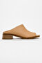 Aberin Women's Leather Sandals - Caramel Color - 4