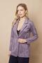 Women's Lightweight Stretch Fabric Suede Fabric Pocket Detailed Buttoned Stylish Blazer Lightweight Long Jacket-Grey - 3