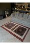 Seda Collection Burgundy Beige Green Antique Patterned Woven Base Modern Decorative Carpet Seda03