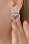 Women's Bow Tie Heart Model Minimal Zircon Stone Earrings Model Engagement Trend Elegant Bijouterie