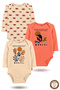 100% Premium Cotton 3-Piece Organic Printed Snap Fastener Baby Bodysuit