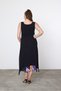 Women's Black Lilac Round Neck Two Layers Print Print Sleeveless Dress - 8