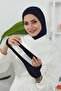 غطاء رأس للحجاب مع حاجب قابل للإزالة، أزرق داكن، B-82 - 3