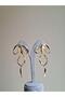 Bow Ribbon Earrings Gold 7 cm
