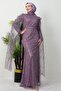 Duru Stone Evening Dress Lilac