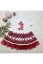 1-2-3 Years Old Sequined Mickey Printed Brode Skirt Baby Girl Dress Red