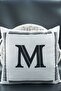 Letter Cushion Cover Velvet 43X43 cm Double Sided Letter m Cat Patterned Marriage Proposal Birthday