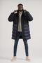 Regular Fit Stand Collar Long Puffer Quilted Coat with Side Pockets - 3