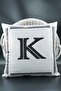 Lettered Throw Pillow Cover Velvet 43x43 Cm Double Sided Letter K Cat Patterned Marriage Proposal Birthday