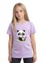 Mother Panda Printed Girls' Short Sleeve T-Shirt