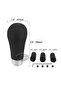 Universal Black Stitched Leather Sports Look Manual Gear Shift Lever with Gear Shift Knob Attachment - 4