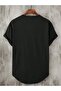 Unisex White Oval Cut Black Design Tshirt - 2