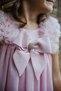 Girl's Evening Dress with Crown Accessory, Shoulder Ruffle Detail, Glitter and Bow, Girl's Birthday and Party Dress E - 6