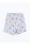Lila Crew Neck Printed Girls' Pajama Set with Shorts - 7