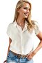 Women's Ecru Bat Viscose Short Sleeve Shirt