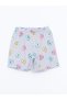 Lila Crew Neck Printed Girls' Pajama Set with Shorts - 5