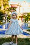 Girl's Evening Dress with Crown Accessory, Shoulder Ruffle Detail, Glitter and Bow, Girl's Birthday and Party Dress E - 4