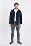 Lores Men's Dark Navy Overshirt Stretching Pattern Fabric Spring Trench Jacket-Mont - 7