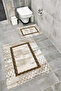 Water Resistant Digital Printed Bath Mat Set with Non-Slip Base