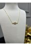 Zircon Stone Gold Steel Chain Planet Saturn Necklace - 4