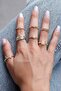 Set of 7 Enamel Stone Rings and Joint Rings 0046