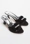 Women's Thin Heeled Feather Dowry Slippers