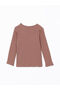 Crew Neck Long Sleeve Girls' T-Shirt - W4Kv48Z1 - 3