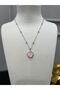 Pink Heart Necklace with Steel Bead Chain