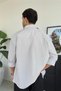 Stone Fine Striped Collar Embroidery Detail Oversize Shirt - 6
