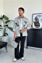Green Ny Printed Oversize Striped Shirt - 5