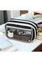 Bergama Black Color Large Wide Premium Girls Boys Children Teenager Pencil Case Pen Holder Makeup Purse