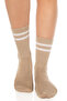 Bamboo Unisex Tennis College Striped White-Brown-Beige Premium Seamless Socks 3-Pack - 5