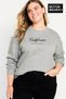 Women's Handwritten California Printed Large Size Slim Crew Neck Sweatshirt Spr25Bswk63