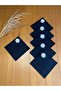 6 Pieces Black Gardenia Linen Square Cocktail Presentation Napkins with Pearls