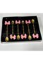 Stainless Steel Gold Pink Butterfly 6 Li Tea Coffee Spoon