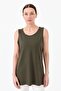 Women's Strappy Combed Cotton T-shirt Khaki - 8
