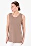 Women's Strappy Combed Cotton T-shirt Mink
