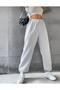 Oversize Elastic Leg High Waist -Jogger Sweatpants - 2