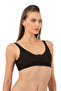 Özkan 0564 3-Pack Women's Cotton Ribbed Empty Cup Unlined Wire-Free Bra with Thick Straps Half Cup - 5